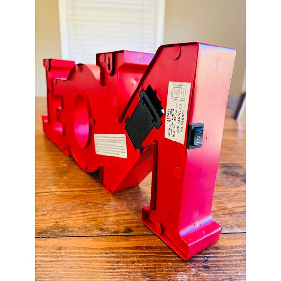 2PC Red METAL Christmas Decor - Truck wIth Tree in Bed - NOEL Light up sign - Picture 4 of 9